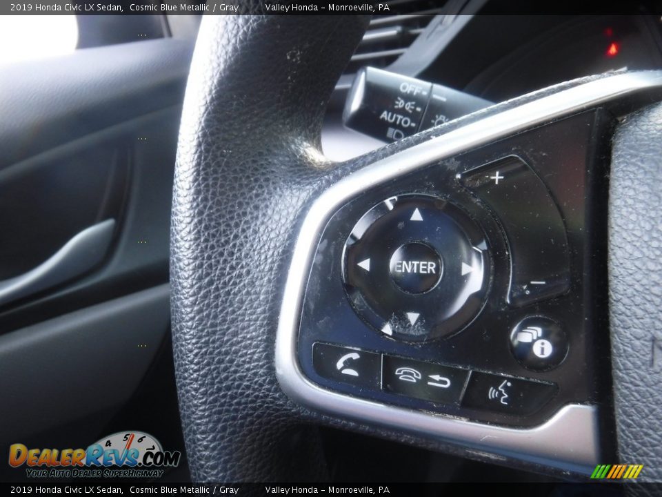 2019 Honda Civic LX Sedan Cosmic Blue Metallic / Gray Photo #18