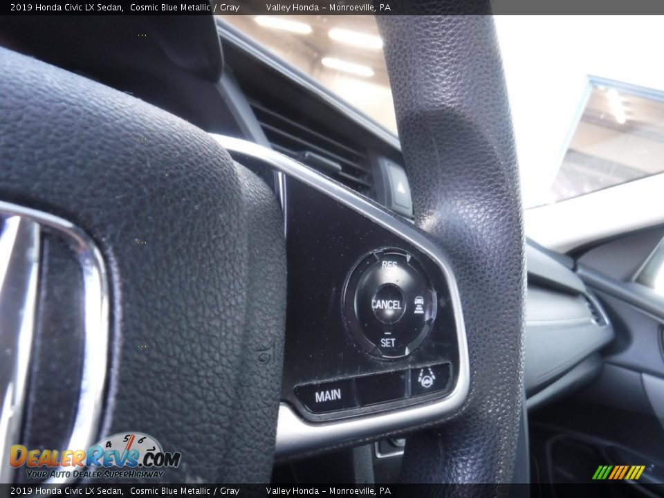 2019 Honda Civic LX Sedan Cosmic Blue Metallic / Gray Photo #19