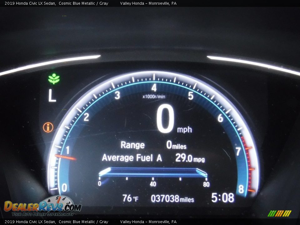 2019 Honda Civic LX Sedan Cosmic Blue Metallic / Gray Photo #25