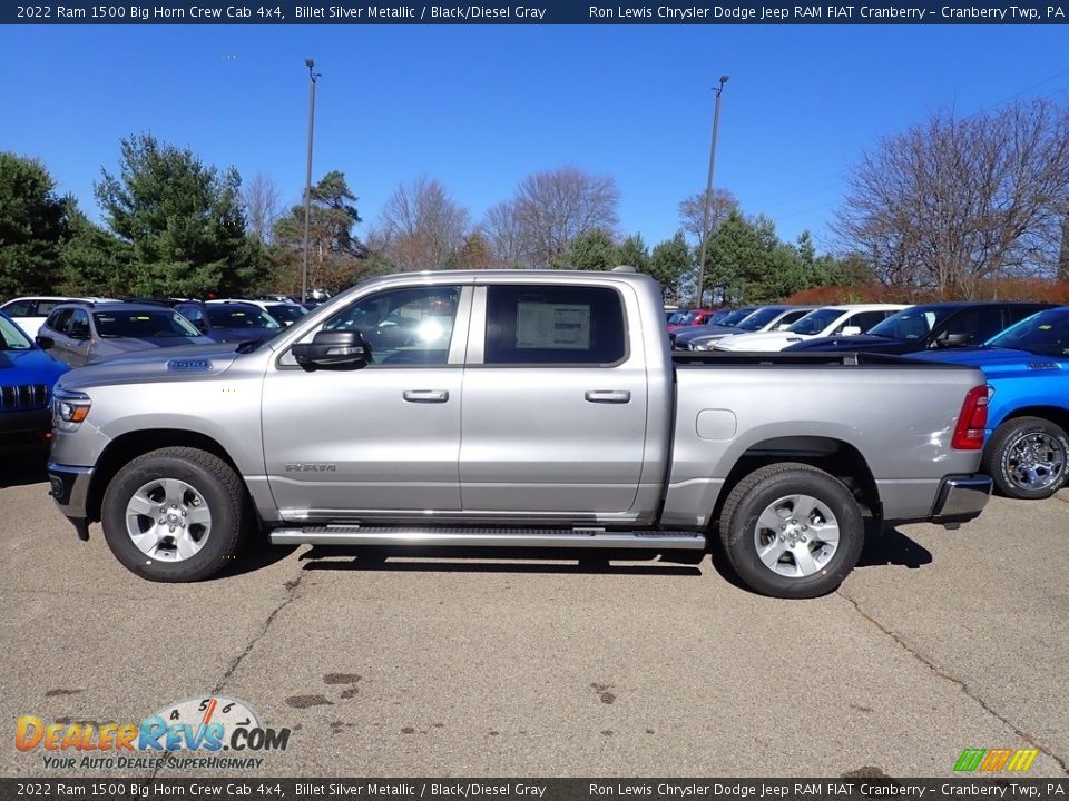 2022 Ram 1500 Big Horn Crew Cab 4x4 Billet Silver Metallic / Black/Diesel Gray Photo #2