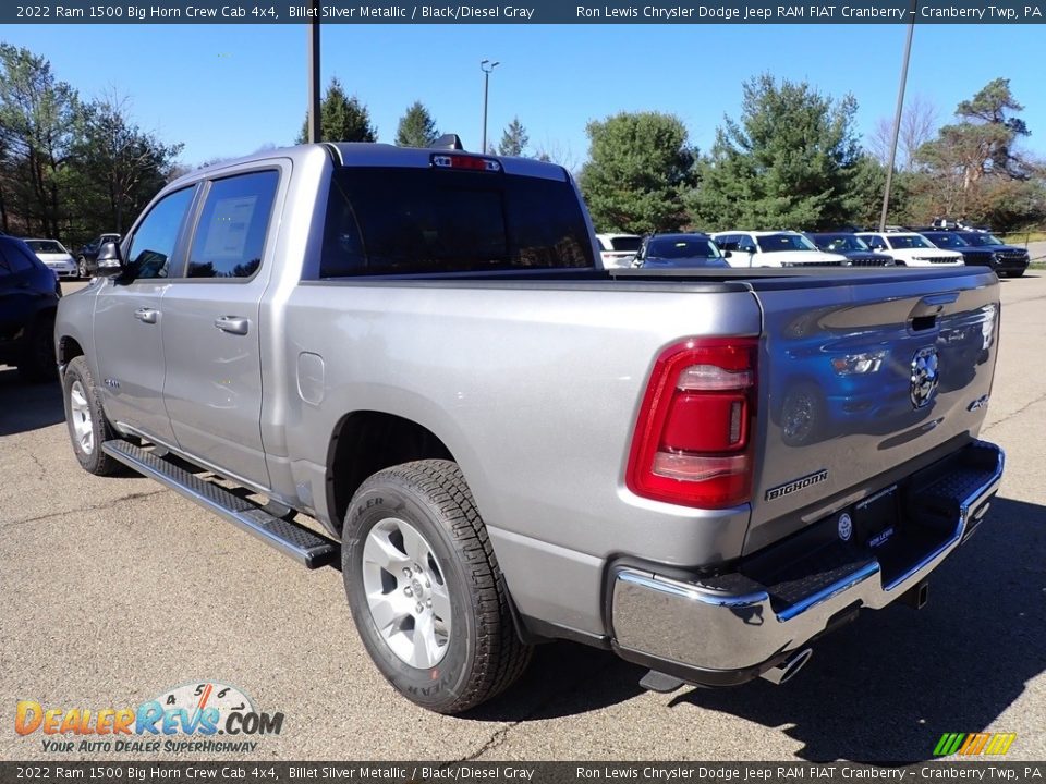 2022 Ram 1500 Big Horn Crew Cab 4x4 Billet Silver Metallic / Black/Diesel Gray Photo #3