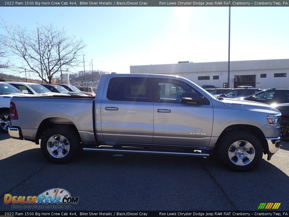 2022 Ram 1500 Big Horn Crew Cab 4x4 Billet Silver Metallic / Black/Diesel Gray Photo #6