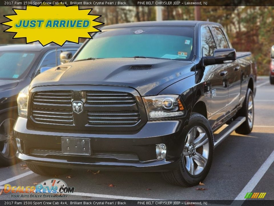 2017 Ram 1500 Sport Crew Cab 4x4 Brilliant Black Crystal Pearl / Black Photo #1