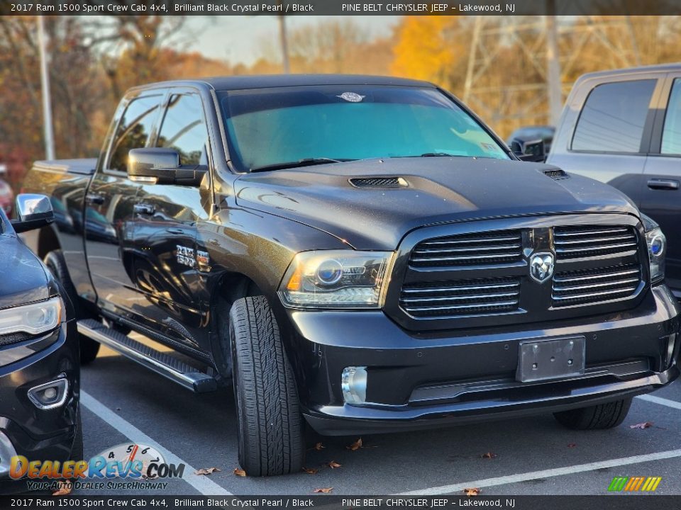 2017 Ram 1500 Sport Crew Cab 4x4 Brilliant Black Crystal Pearl / Black Photo #4