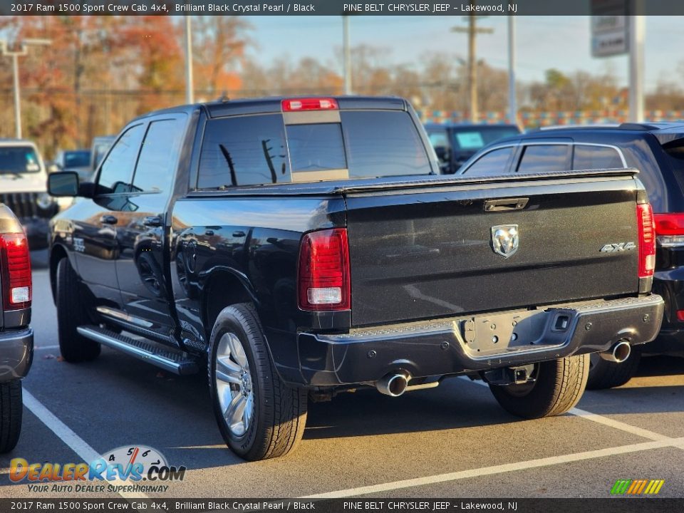 2017 Ram 1500 Sport Crew Cab 4x4 Brilliant Black Crystal Pearl / Black Photo #7