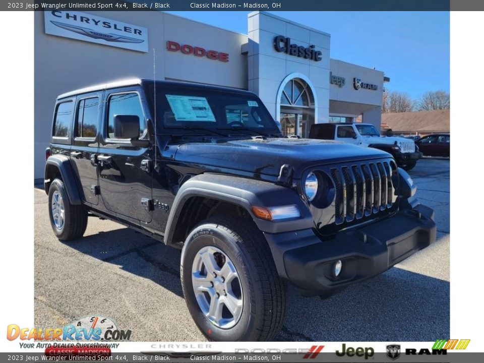 2023 Jeep Wrangler Unlimited Sport 4x4 Black / Black Photo #1