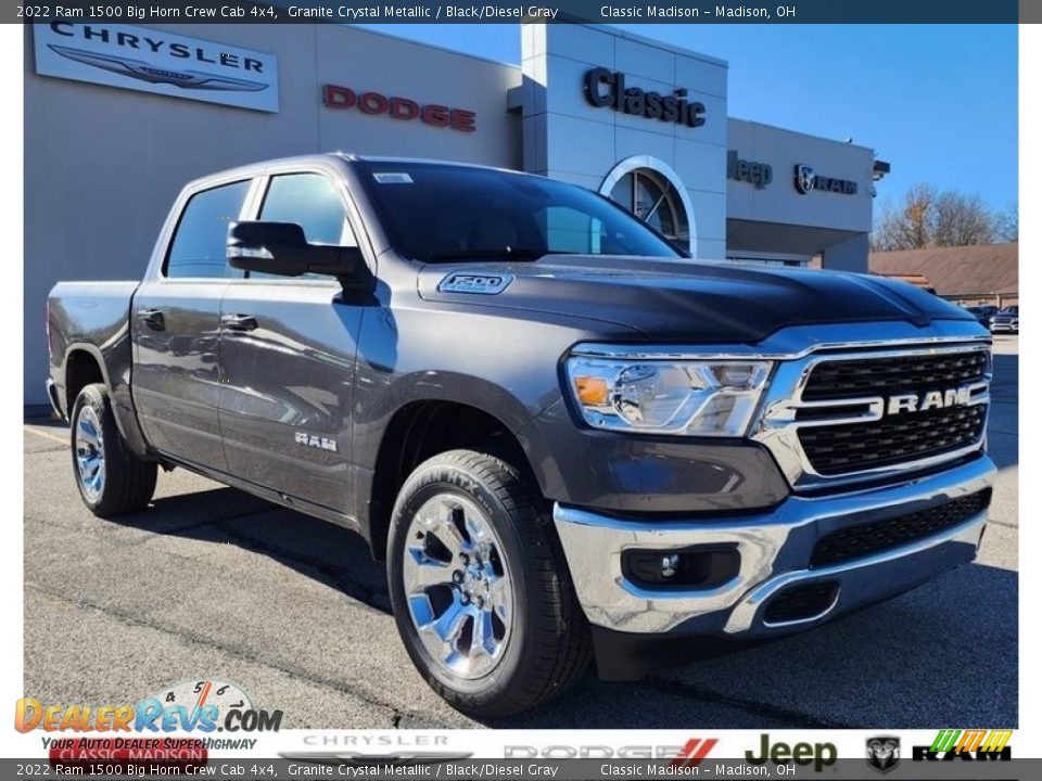 2022 Ram 1500 Big Horn Crew Cab 4x4 Granite Crystal Metallic / Black/Diesel Gray Photo #1