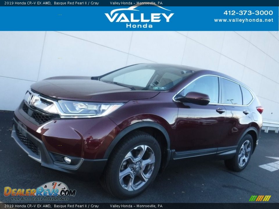 2019 Honda CR-V EX AWD Basque Red Pearl II / Gray Photo #1