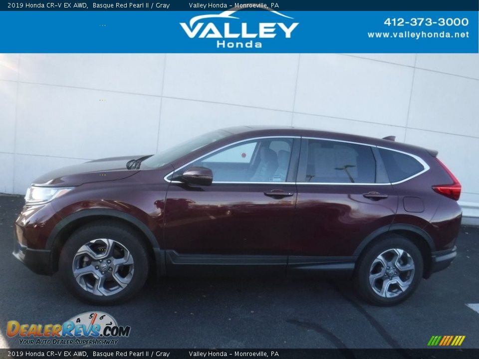 2019 Honda CR-V EX AWD Basque Red Pearl II / Gray Photo #2