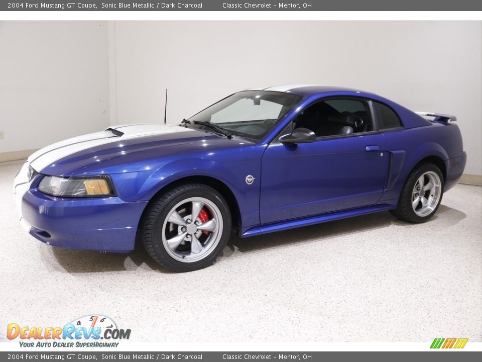 2004 Ford Mustang GT Coupe Sonic Blue Metallic / Dark Charcoal Photo #3