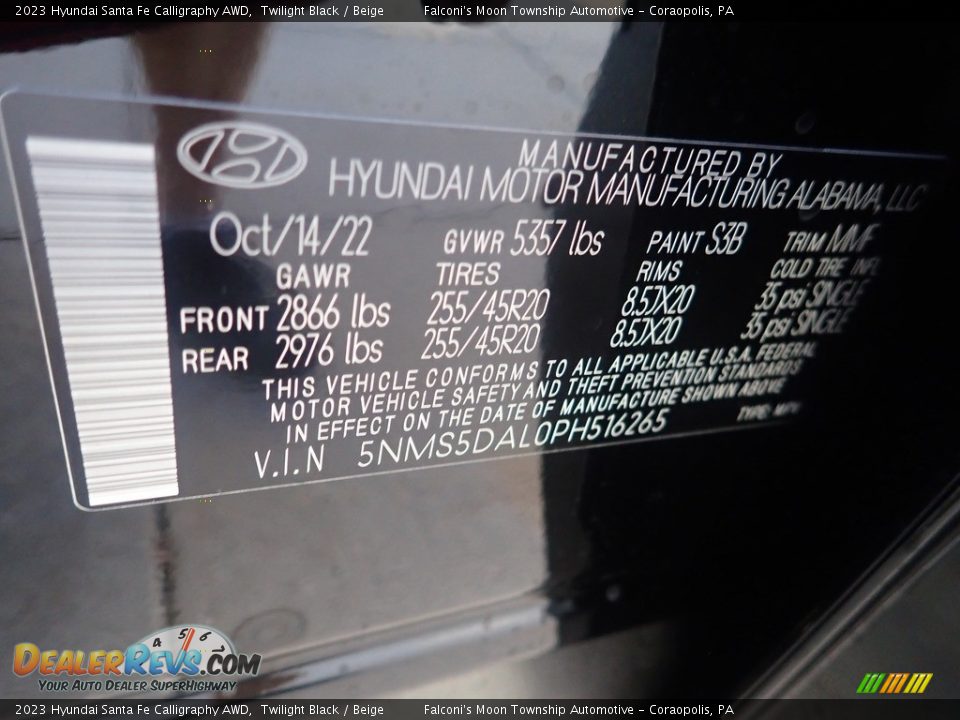 2023 Hyundai Santa Fe Calligraphy AWD Twilight Black / Beige Photo #18