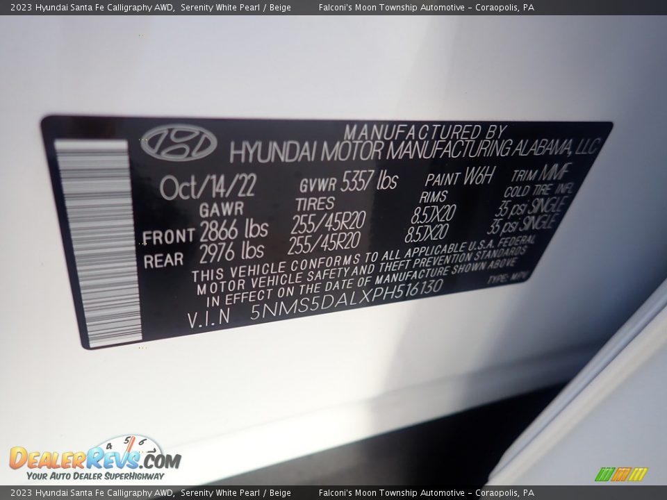 2023 Hyundai Santa Fe Calligraphy AWD Serenity White Pearl / Beige Photo #18