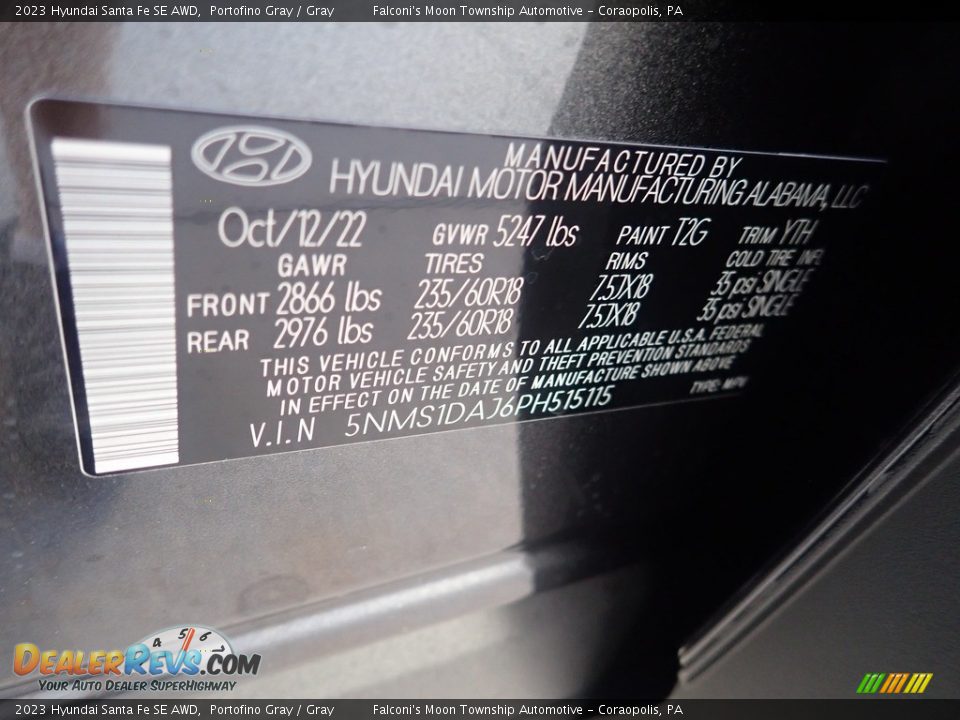 2023 Hyundai Santa Fe SE AWD Portofino Gray / Gray Photo #18