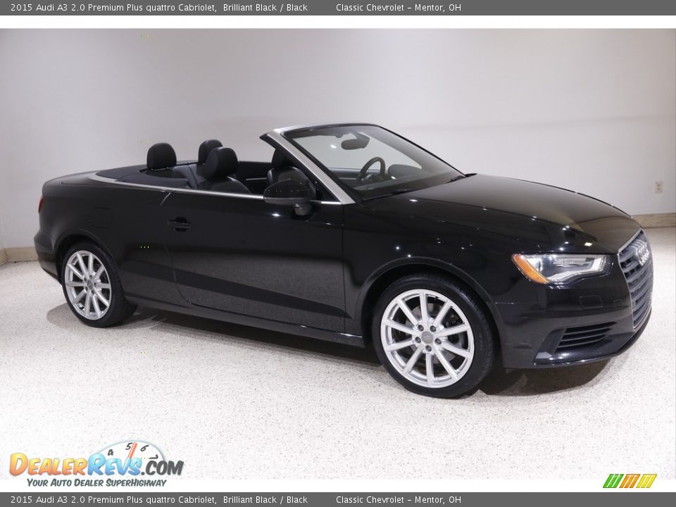 2015 Audi A3 2.0 Premium Plus quattro Cabriolet Brilliant Black / Black Photo #1