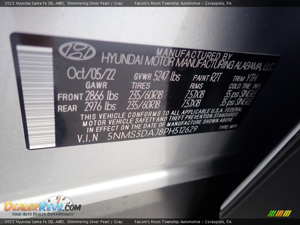 2023 Hyundai Santa Fe SEL AWD Shimmering Silver Pearl / Gray Photo #18