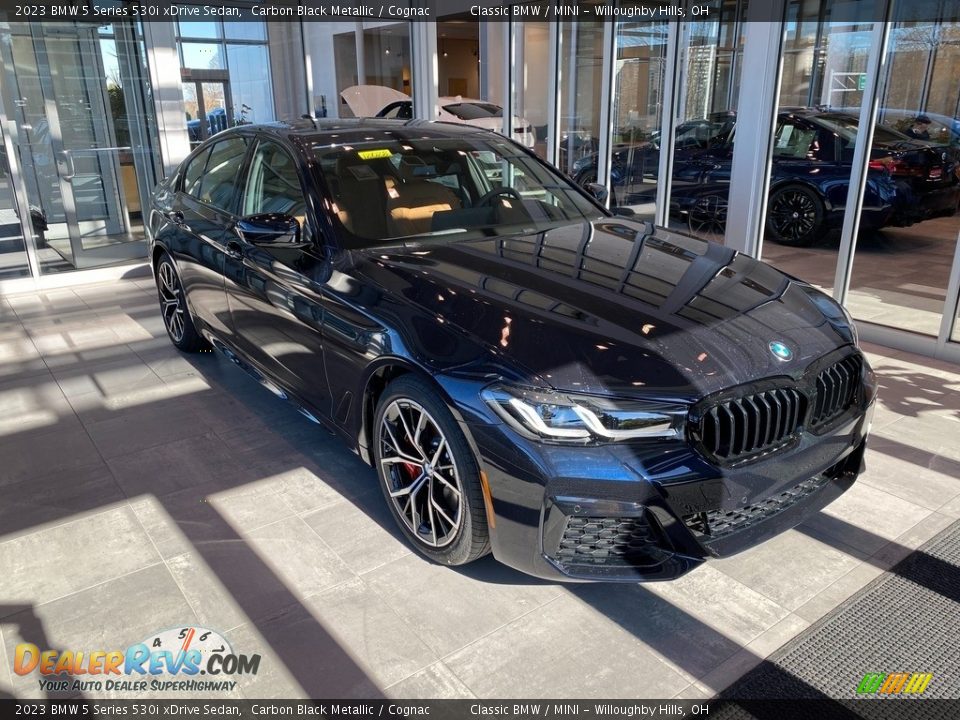 2023 BMW 5 Series 530i xDrive Sedan Carbon Black Metallic / Cognac Photo #1