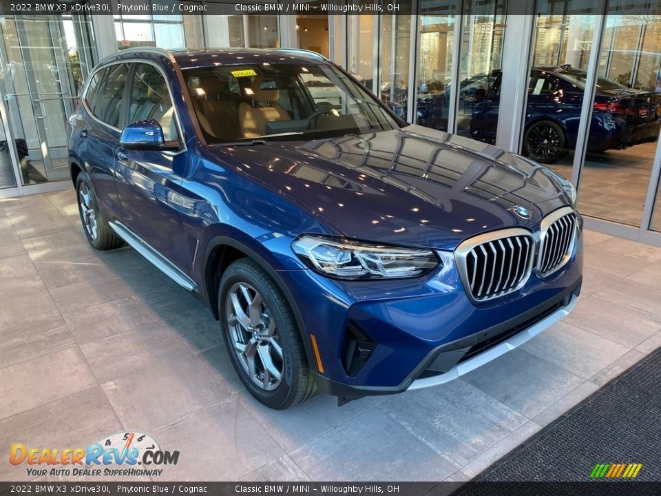 2022 BMW X3 xDrive30i Phytonic Blue / Cognac Photo #1