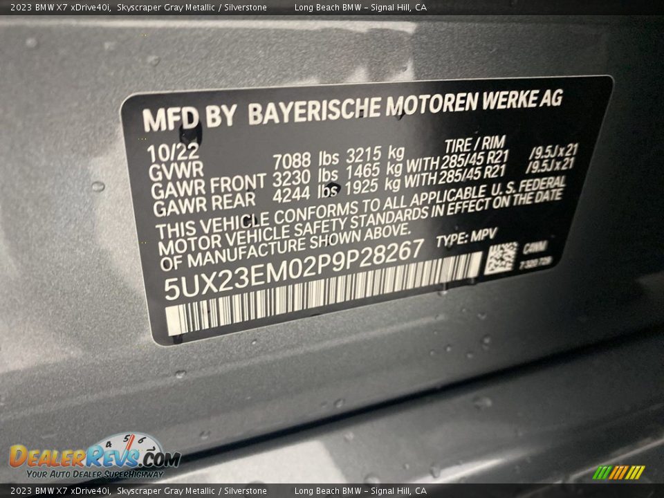 2023 BMW X7 xDrive40i Skyscraper Gray Metallic / Silverstone Photo #25