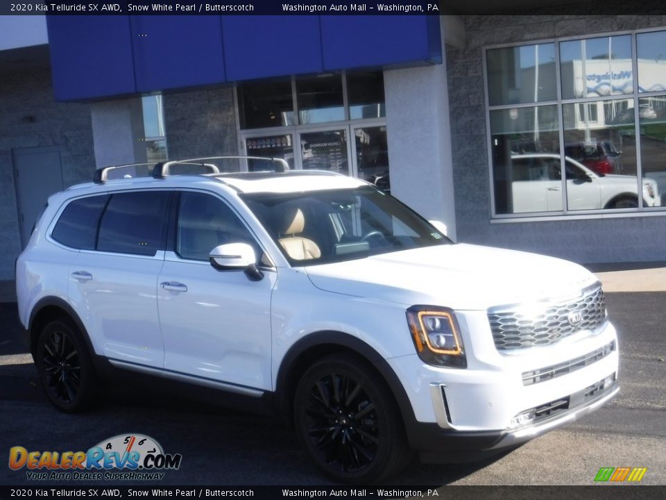 2020 Kia Telluride SX AWD Snow White Pearl / Butterscotch Photo #1