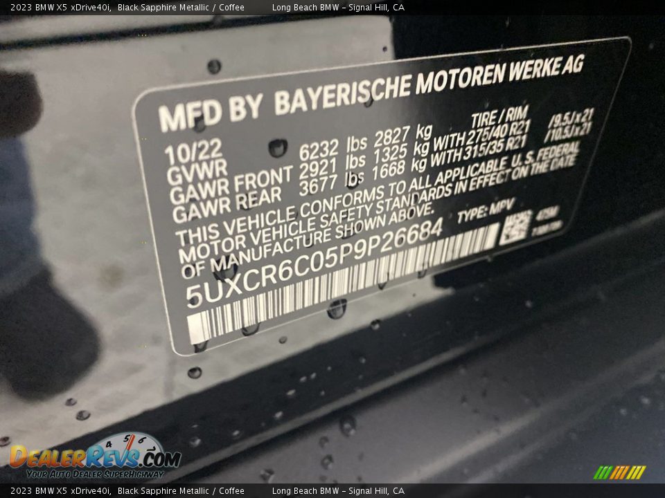 2023 BMW X5 xDrive40i Black Sapphire Metallic / Coffee Photo #25