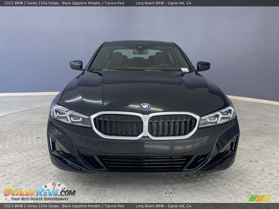 2023 BMW 3 Series 330e Sedan Black Sapphire Metallic / Tacora Red Photo #2