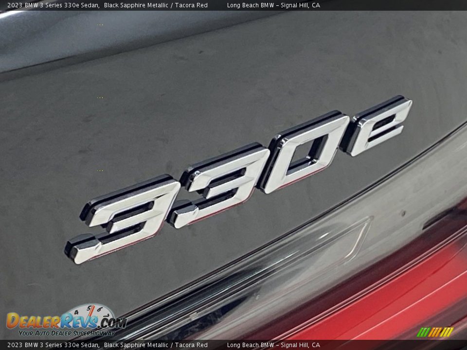 2023 BMW 3 Series 330e Sedan Black Sapphire Metallic / Tacora Red Photo #8