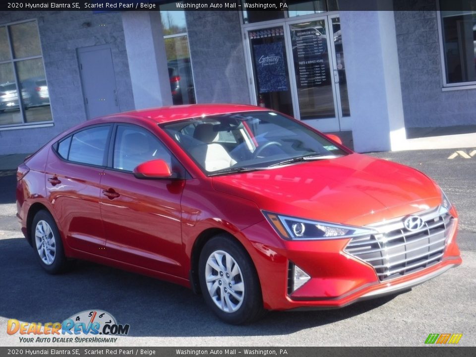 2020 Hyundai Elantra SE Scarlet Red Pearl / Beige Photo #1