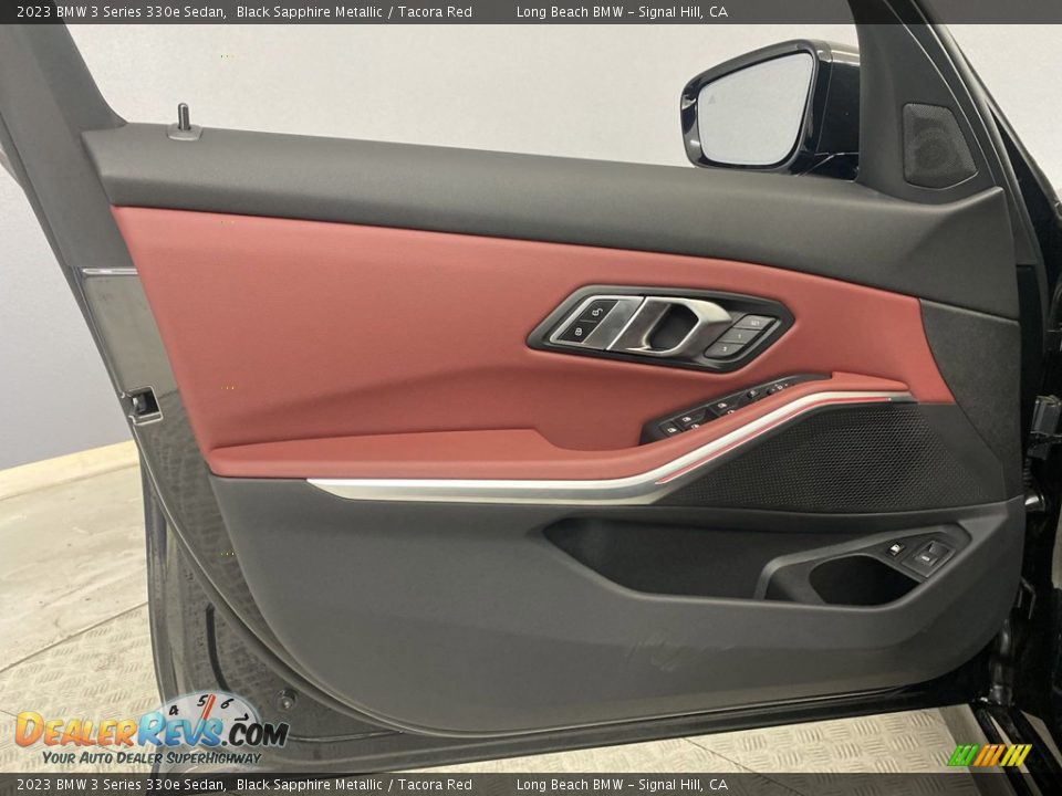 2023 BMW 3 Series 330e Sedan Black Sapphire Metallic / Tacora Red Photo #10