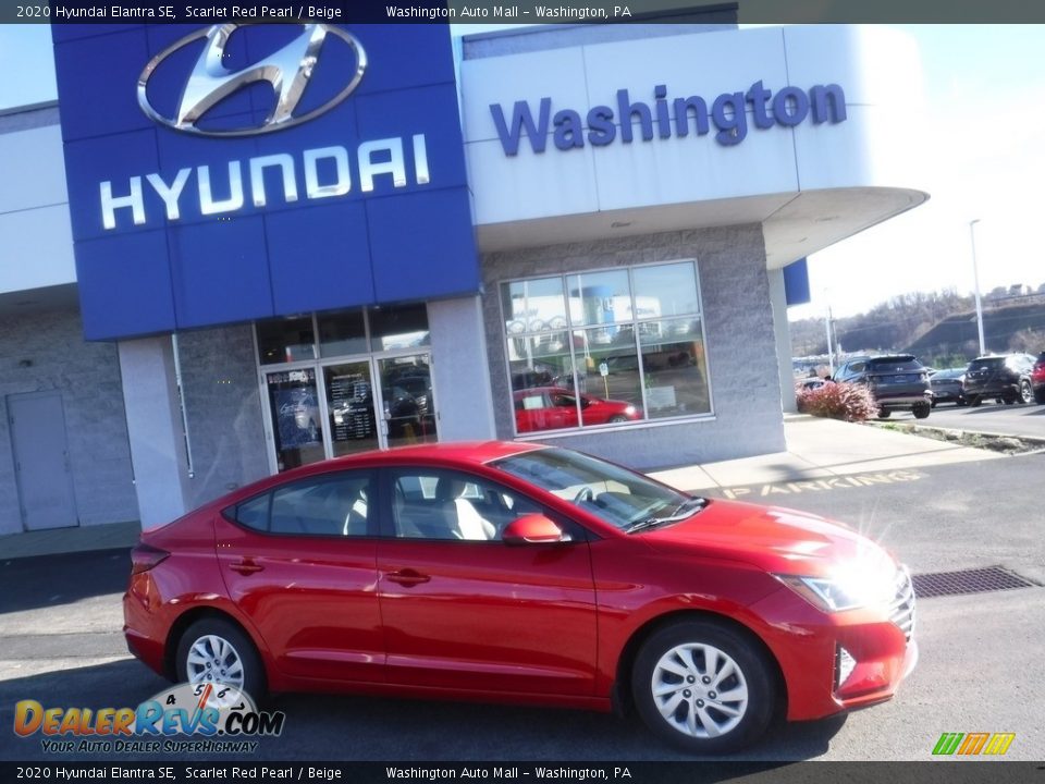 2020 Hyundai Elantra SE Scarlet Red Pearl / Beige Photo #2