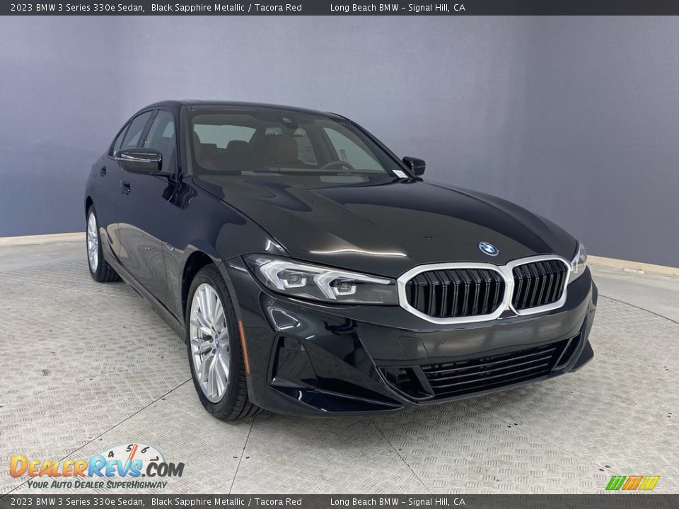 2023 BMW 3 Series 330e Sedan Black Sapphire Metallic / Tacora Red Photo #26