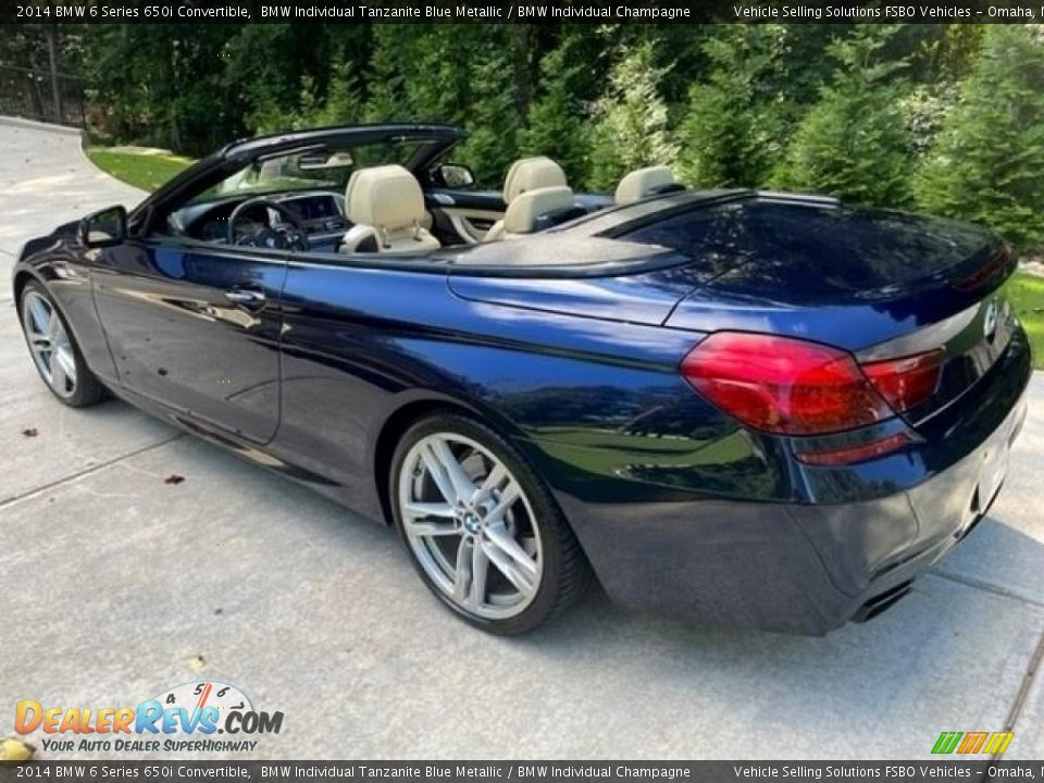 2014 BMW 6 Series 650i Convertible BMW Individual Tanzanite Blue Metallic / BMW Individual Champagne Photo #2