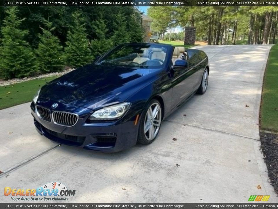 2014 BMW 6 Series 650i Convertible BMW Individual Tanzanite Blue Metallic / BMW Individual Champagne Photo #4