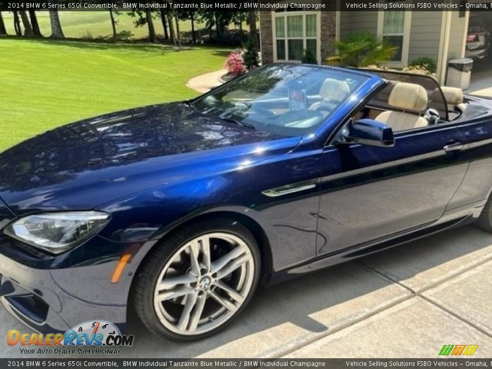 2014 BMW 6 Series 650i Convertible BMW Individual Tanzanite Blue Metallic / BMW Individual Champagne Photo #5