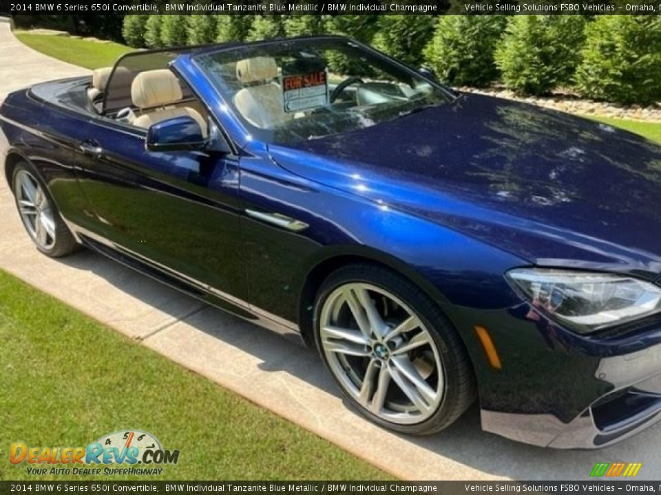 2014 BMW 6 Series 650i Convertible BMW Individual Tanzanite Blue Metallic / BMW Individual Champagne Photo #23