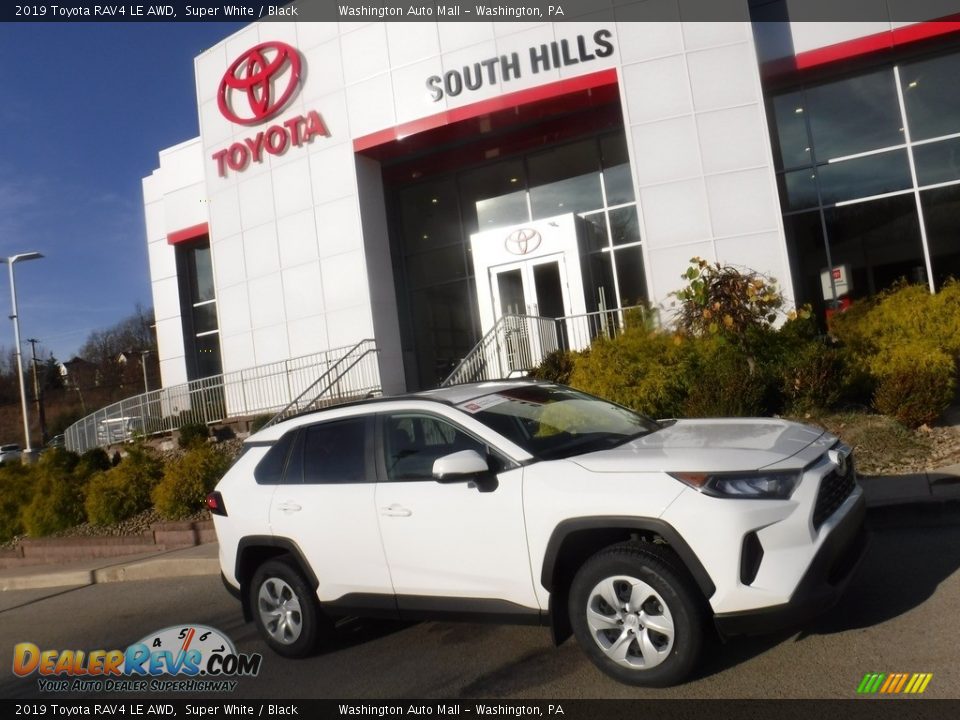 2019 Toyota RAV4 LE AWD Super White / Black Photo #2