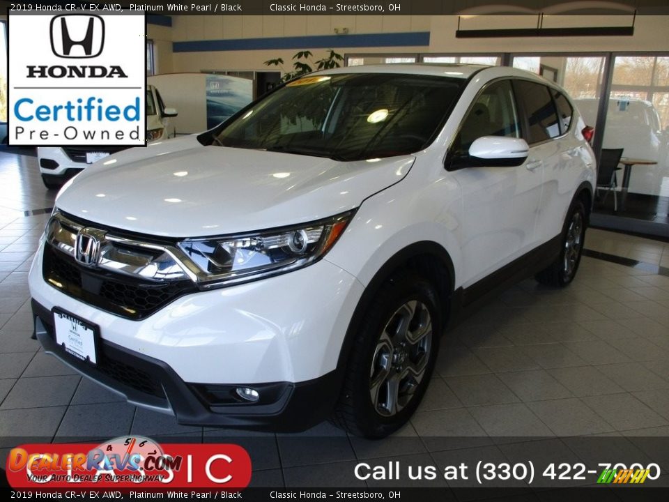 2019 Honda CR-V EX AWD Platinum White Pearl / Black Photo #1