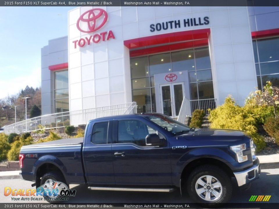 2015 Ford F150 XLT SuperCab 4x4 Blue Jeans Metallic / Black Photo #2
