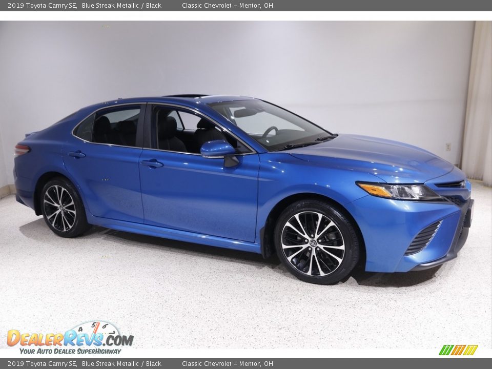 2019 Toyota Camry SE Blue Streak Metallic / Black Photo #1