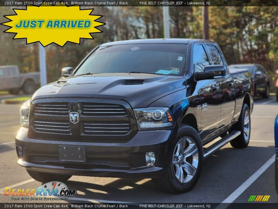 2017 Ram 1500 Sport Crew Cab 4x4 Brilliant Black Crystal Pearl / Black Photo #1