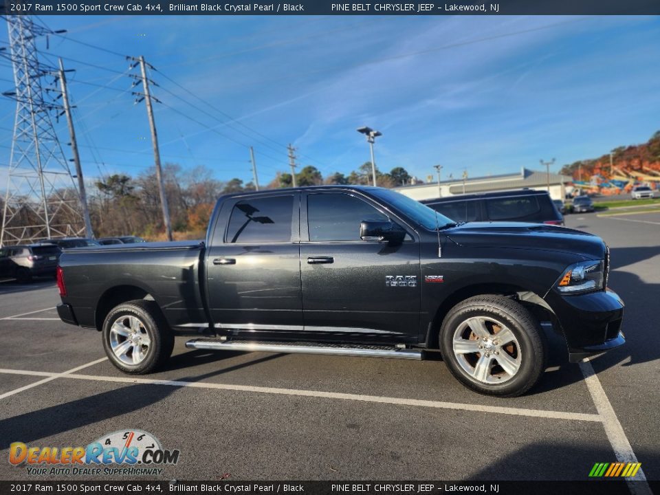 Brilliant Black Crystal Pearl 2017 Ram 1500 Sport Crew Cab 4x4 Photo #5