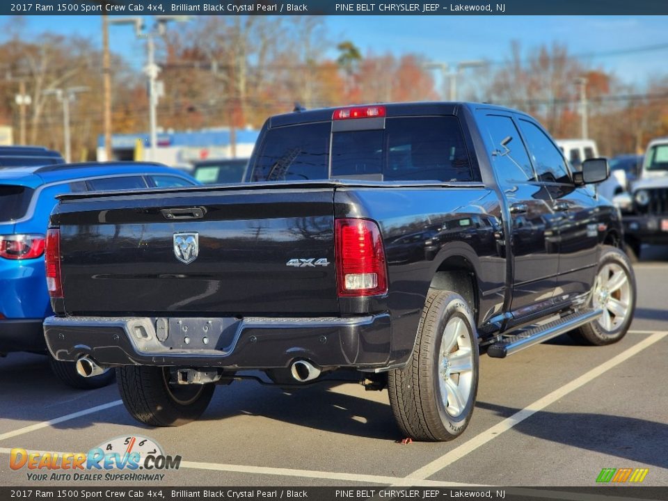 2017 Ram 1500 Sport Crew Cab 4x4 Brilliant Black Crystal Pearl / Black Photo #7