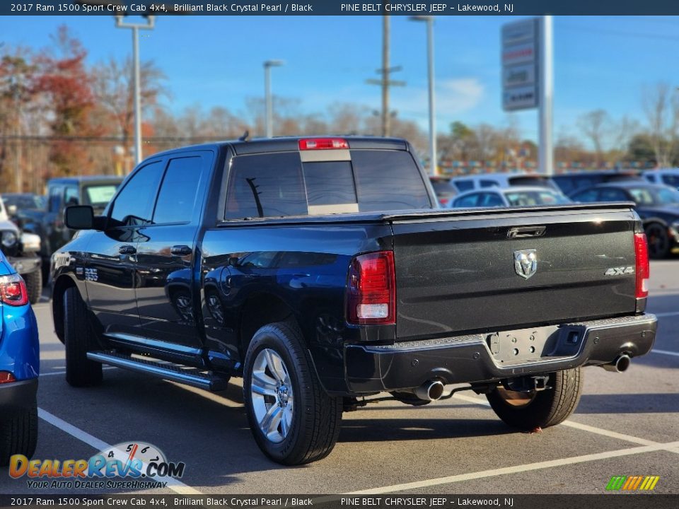 2017 Ram 1500 Sport Crew Cab 4x4 Brilliant Black Crystal Pearl / Black Photo #9