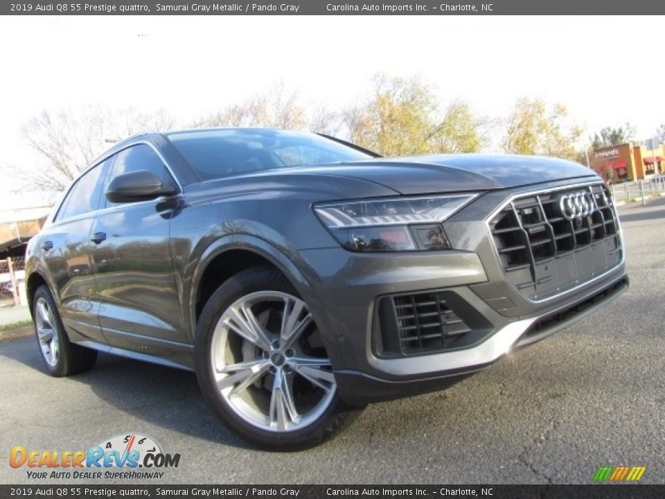 2019 Audi Q8 55 Prestige quattro Samurai Gray Metallic / Pando Gray Photo #1