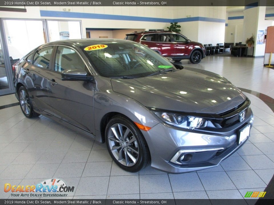 2019 Honda Civic EX Sedan Modern Steel Metallic / Black Photo #3