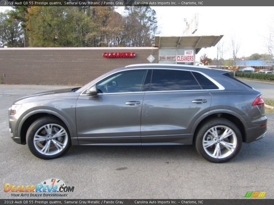 2019 Audi Q8 55 Prestige quattro Samurai Gray Metallic / Pando Gray Photo #7