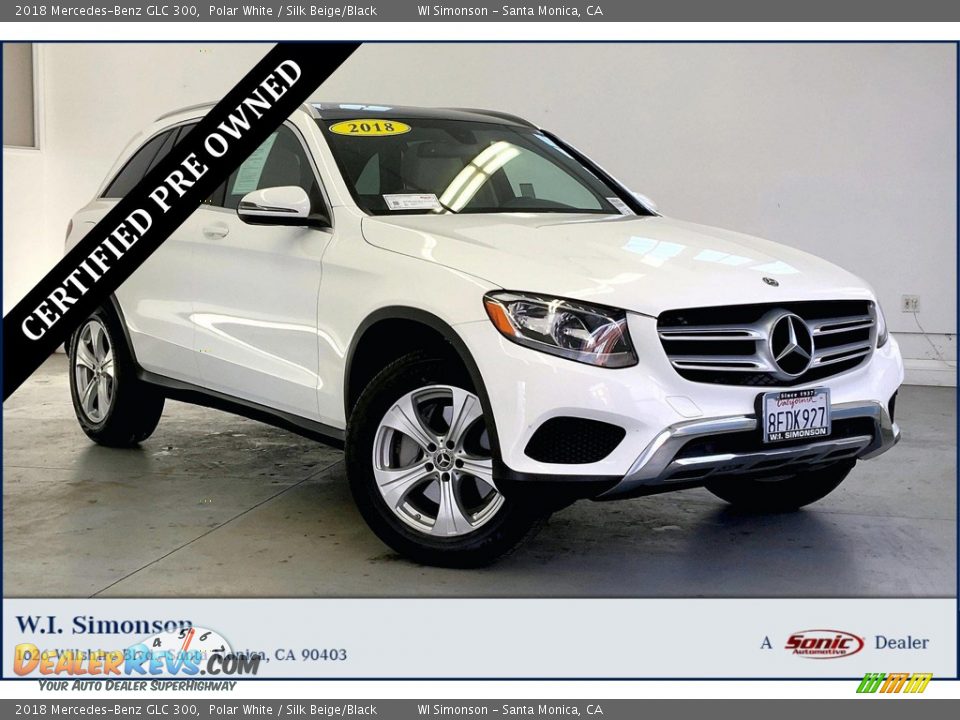 2018 Mercedes-Benz GLC 300 Polar White / Silk Beige/Black Photo #1