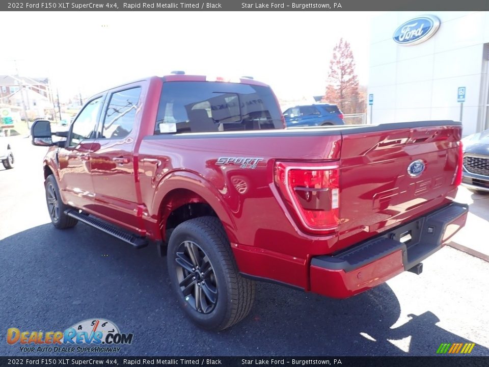 2022 Ford F150 XLT SuperCrew 4x4 Rapid Red Metallic Tinted / Black Photo #3