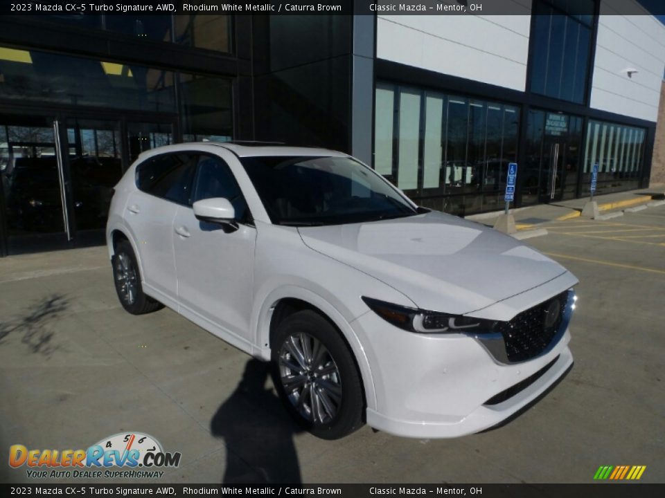 2023 Mazda CX-5 Turbo Signature AWD Rhodium White Metallic / Caturra Brown Photo #1