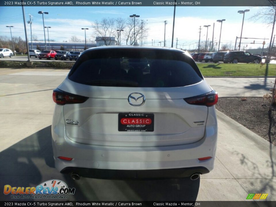 2023 Mazda CX-5 Turbo Signature AWD Rhodium White Metallic / Caturra Brown Photo #5