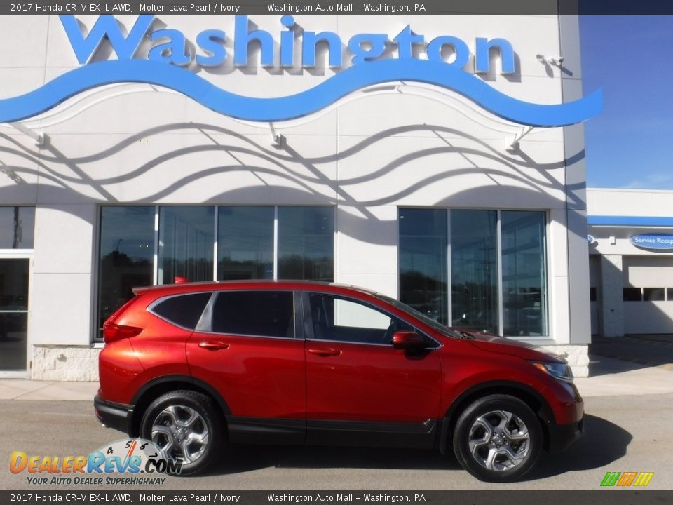 2017 Honda CR-V EX-L AWD Molten Lava Pearl / Ivory Photo #2